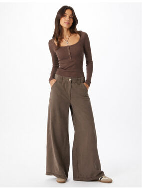 M By Shakara Brown Baggy Wide Leg Pants Size 10 Y2K Boho Fall